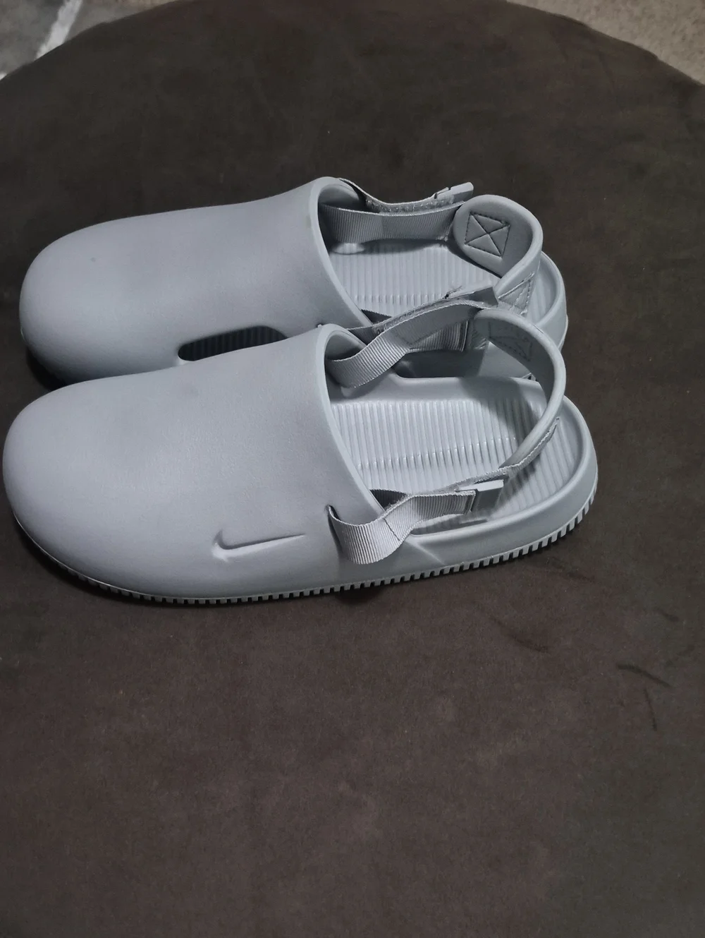 Nike Men’s Light Gray Slip-On Slingback Sandals